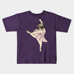 Pug Ballerina Tutu Kids T-Shirt